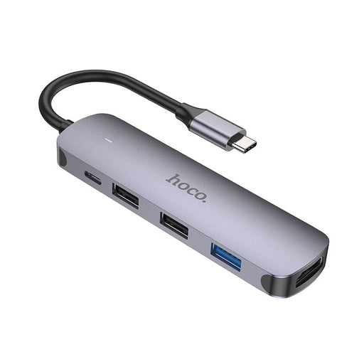 Hoco 5 In 1 HUB - Type C USB 3.0 2.0 Adapter, PD60W Dock, 4K 30HZ HDMI-Compatible USB-C Splitter - Perfect for MacBook Pro Users and HDTV Enthusiasts - Shopsta EU