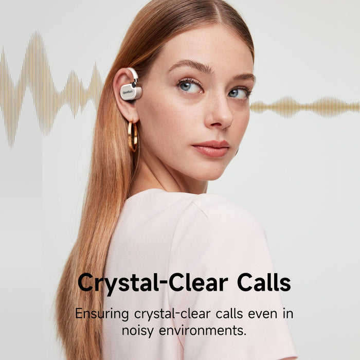 OneOdio OpenRock X – Open Ear True Wireless-Kopfhörer, Sport-Ohrhörer, Bluetooth 5.3, starker Bass, 4-Mikrofon-ENC, verbesserte verstellbare Silikon-Ohrbügel, 48 Stunden Spielzeit, schweißresistent, Smart-App, kompatibel mit iPhone und Android