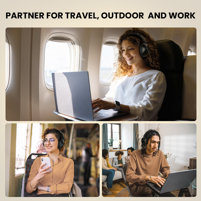 Focus A5 ANC støyreduserende hodetelefoner fra Oneodio - Bluetooth 5.4 trådløse hodetelefoner med -45dB hybrid Active Noise Cancelling Over-Ear Headset, ENC Mic, Hi-Res LDAC - Perfekt for støyreduksjonsbehov i høykvalitets lydopplevelser