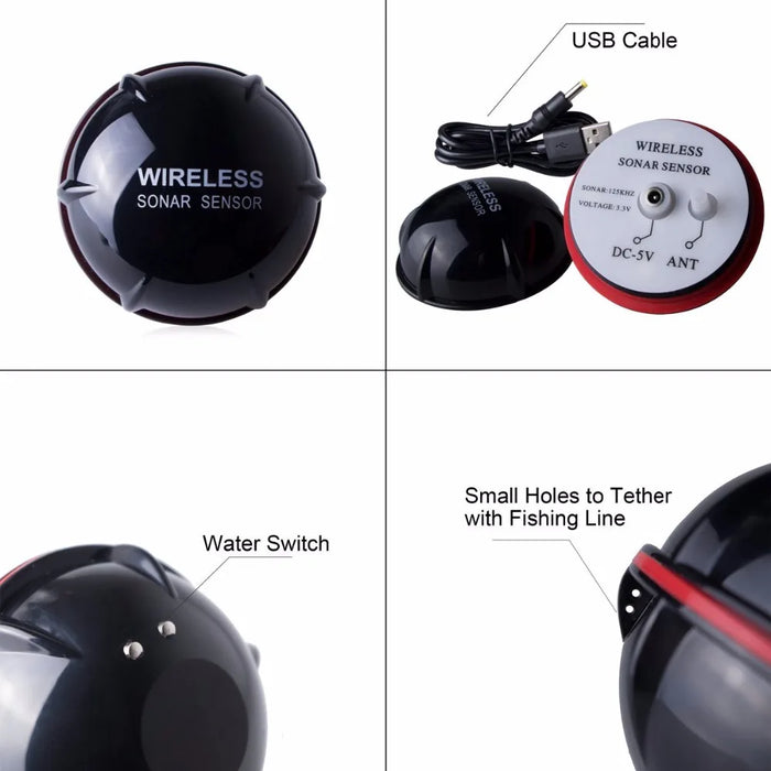 Wireless Sonar Fish Finder — Portable LCD Echo Sounder, 100m Range, 2–120ft Depth