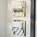 Wall-Mounted Iron File Holder — Single-Tier Magazine & Letter Rack (Gold or Black)