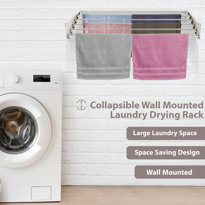100cm Wall-Mounted Folding Airer — Extendable Towel & Clothes Drying Rack