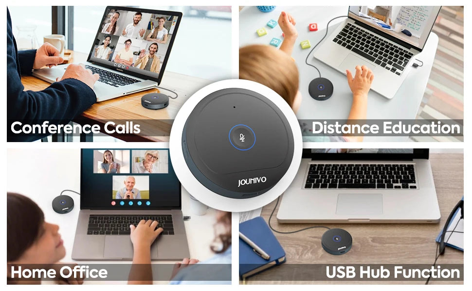 Conference Microphone with 5‑in‑1 USB Adapter — 360° Omnidirectional Condenser Mic for PC & Mac