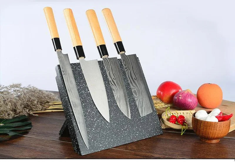 Foldable Magnetic Knife Rack — ABS Plastic, Matte Black