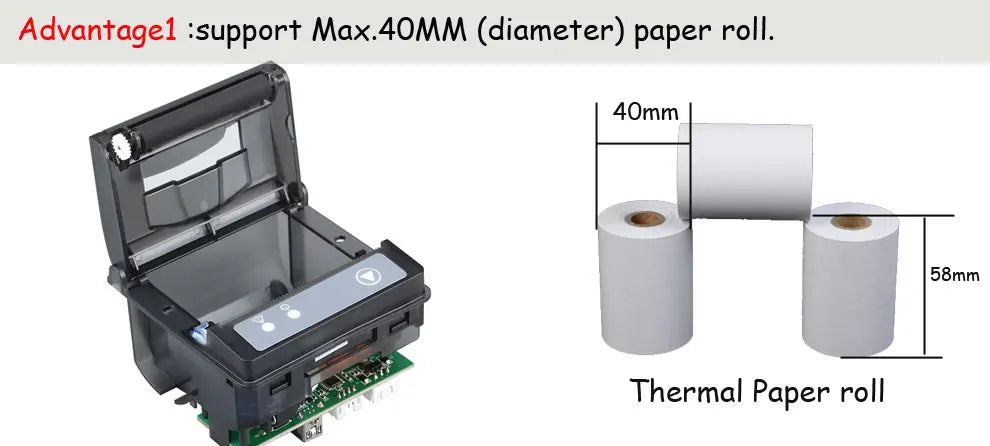 58mm Embedded Thermal Receipt Printer HS-QR23 – RS-232C & TTL, 12V