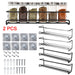 2-Pack Metal Wall-Mounted Spice Rack – Single-Layer Carbon Steel Hanging Organiser