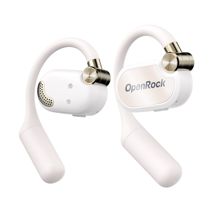 OneOdio OpenRock X – Open Ear True Wireless-Kopfhörer, Sport-Ohrhörer, Bluetooth 5.3, starker Bass, 4-Mikrofon-ENC, verbesserte verstellbare Silikon-Ohrbügel, 48 Stunden Spielzeit, schweißresistent, Smart-App, kompatibel mit iPhone und Android