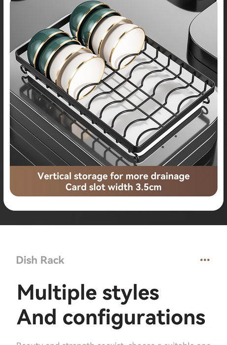 2/3-Tier Stainless Steel Dish Rack with Utensil Holder — Compact Rustproof Countertop Drainer