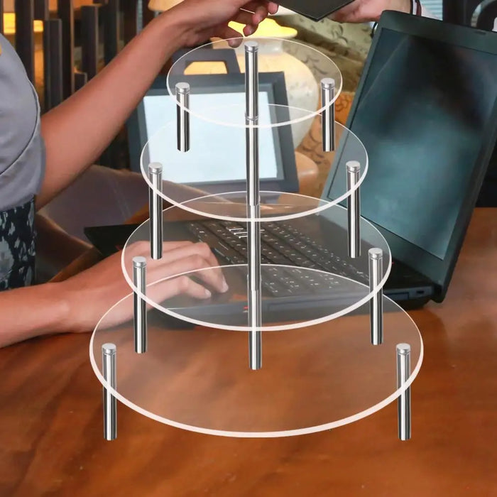 Transparent Acrylic Cake Stand — Round Cupcake & Dessert Display, Party Holder