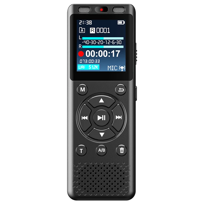 Large-screen USB-C Rechargeable Voice Recorder with Noise Reduction and TF Card Support