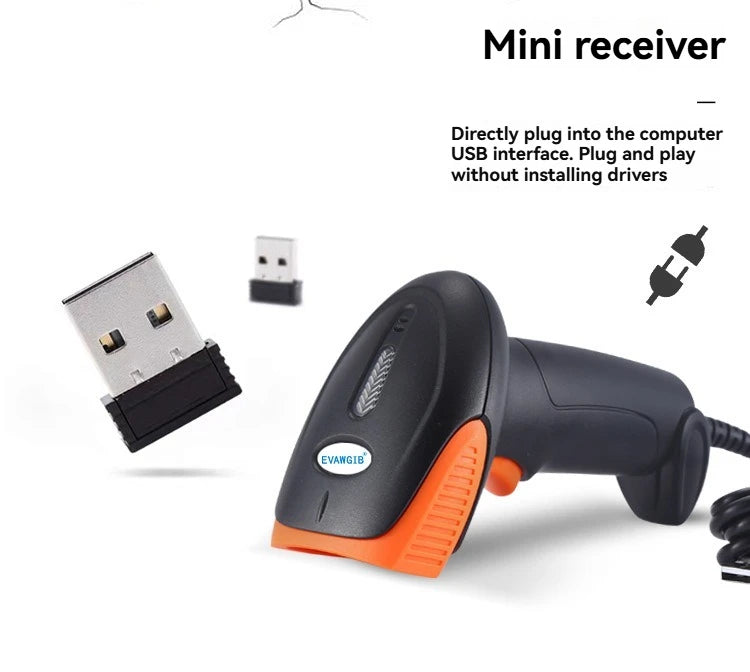 2D/1D Handheld Barcode Scanner — Wired, 2.4G Wireless & Bluetooth QR Reader