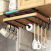 Under‑Cupboard Hanging Kitchen Rack with Hooks for Cutting Boards, Paper Towels & Lids