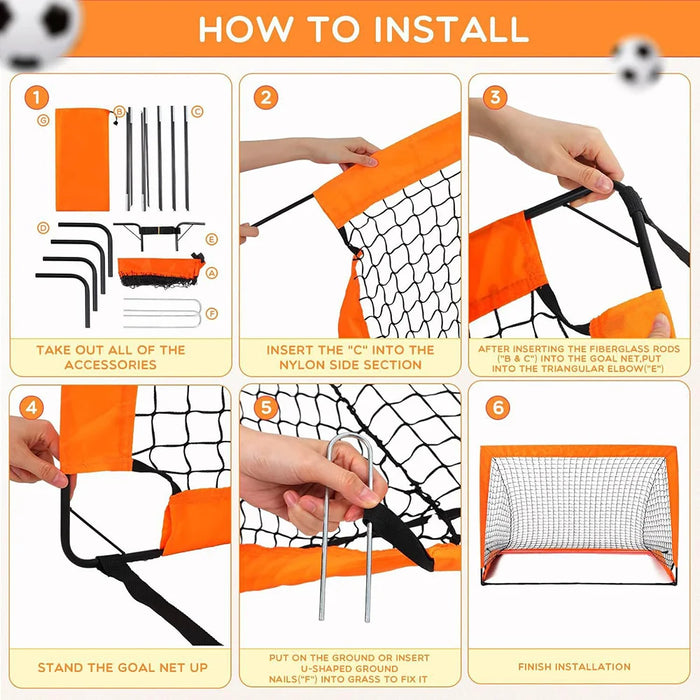 Pop-up Football Goal for Garden — Portable Kids Soccer Net for Training & Backyard Play
