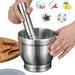 5-inch 304 Stainless Steel Mortar with Lid — Polished Herb Crusher