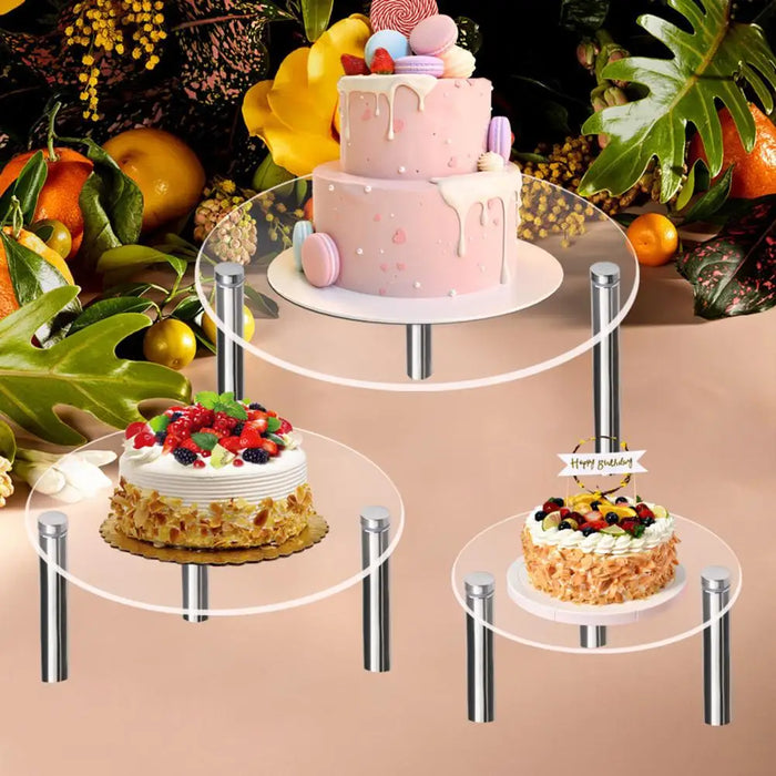Transparent Acrylic Cake Stand — Round Cupcake & Dessert Display, Party Holder