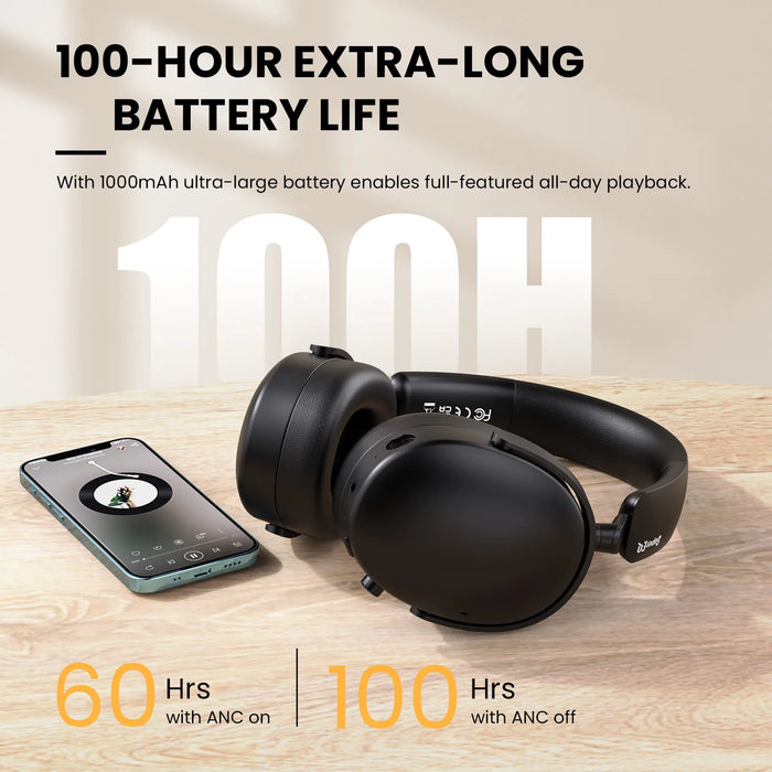 Oneodio SuperEQ A200 - Casque sans fil Bluetooth 5.4 avec annulation active du bruit hybride et audio haute résolution - Casque supra-auriculaire parfait avec 6 microphones AI ENC pour les passionnés d'acoustique