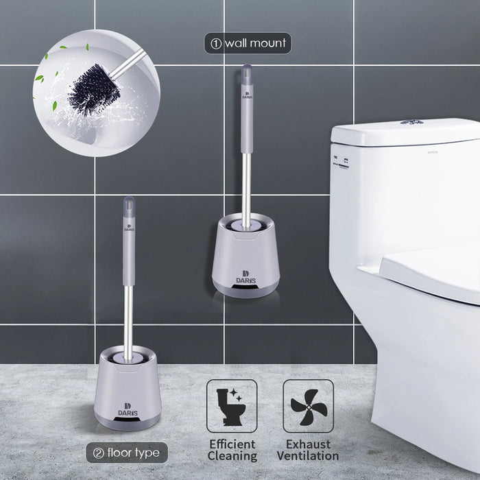 SDARISB Long-Handle Silicone Toilet Brush with Bendable Head (DR-FE94)