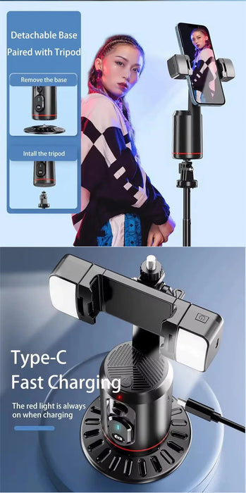 360° Follow-Tracking Phone Gimbal with Remote and Desktop Monopod
