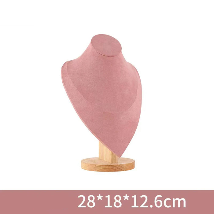 Wooden Mannequin Bust Necklace Display Stand — Portrait Jewellery Holder (S/M/L)