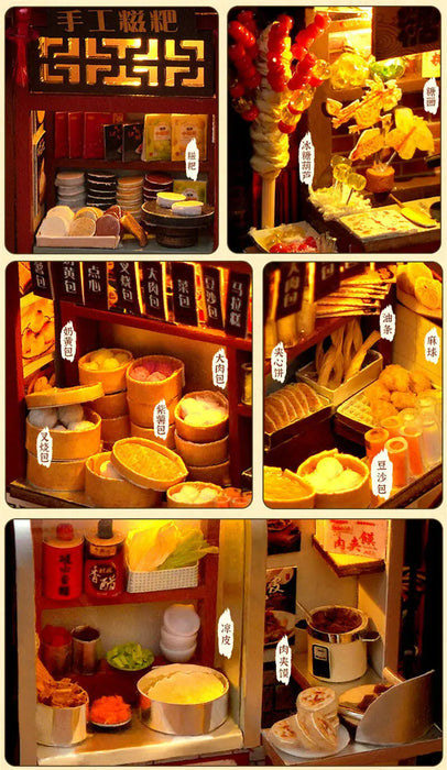 Retro Street-Food Book Nook DIY Wooden Miniature Kit — Shelf Insert