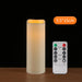 Outdoor Flameless LED Pillar Candles with Remote & Timer — Yellow Flicker, Battery-Operated (3/4pc)
