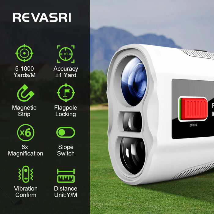 Golf Laser Rangefinder — Slope Compensation, Flag‑Lock & Vibration, 6× Magnification