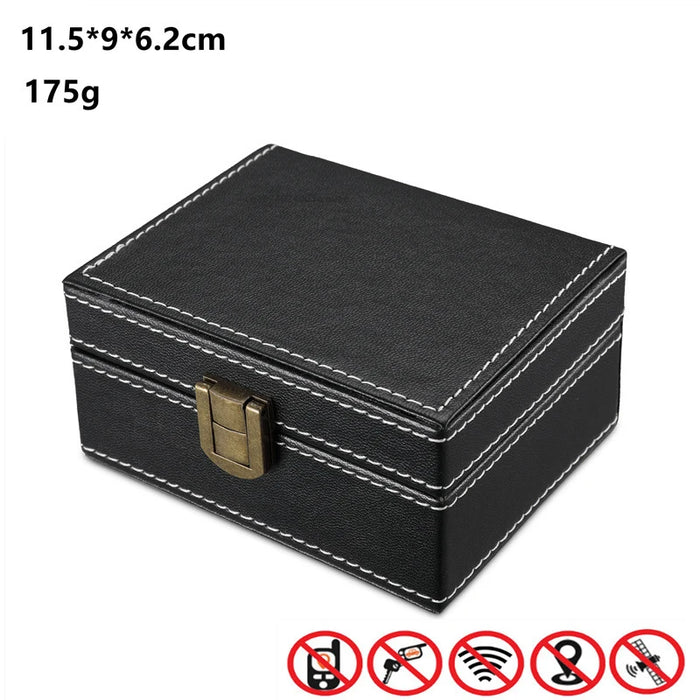 Faraday Box for Car Keys — RFID Signal-Blocking PU Leather Key Safe