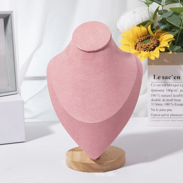 Wooden Mannequin Bust Necklace Display Stand — Portrait Jewellery Holder (S/M/L)