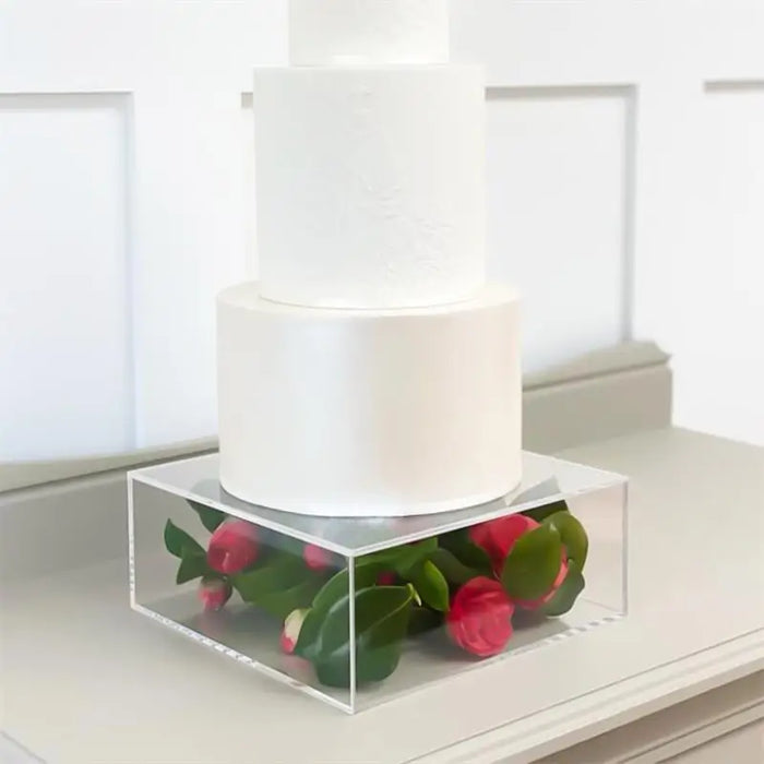 Clear Refillable Acrylic Cake Display – Round, Square or Hexagonal (3mm)