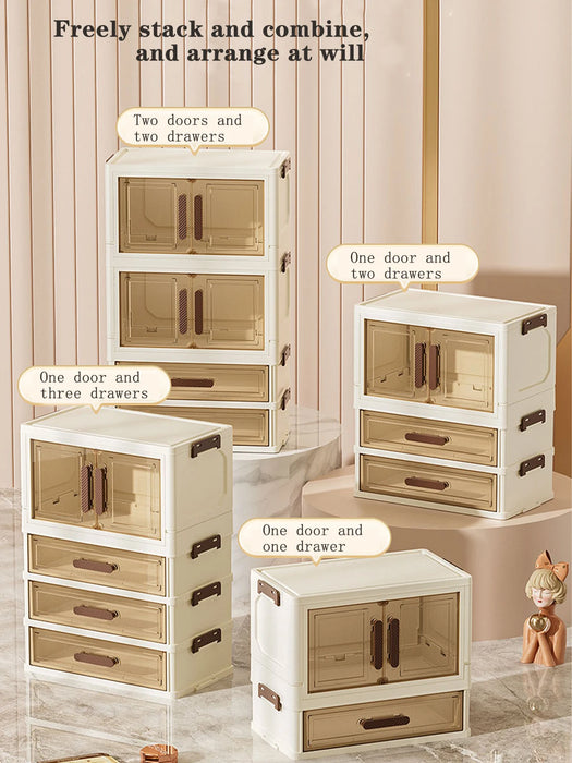 Foldable Transparent Drawer Cosmetic Organiser — Dustproof Multi‑Layer Makeup Storage