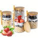 Airtight Glass Jars with Bamboo Lids & Spoons — 18oz (>501ml) — Pack of 1/2/3/4 — Transparent Food Storage for Spices, Beans & Tea