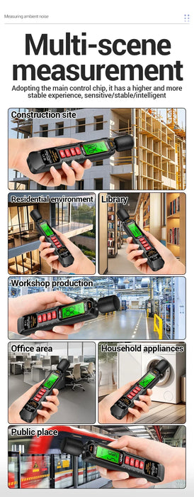 GN102 Sound Level Meter 30–130 dB — Portable Digital Decibel Meter