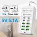 6x USB-A & 4x USB-C Multi‑Plug USB Charger with 1.2m Cord — EU/UK/US