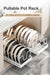 Pull-Out Pots & Pans Organiser — Sliding Lid Holder & 8-Compartment Kitchen Rack (White/Black)