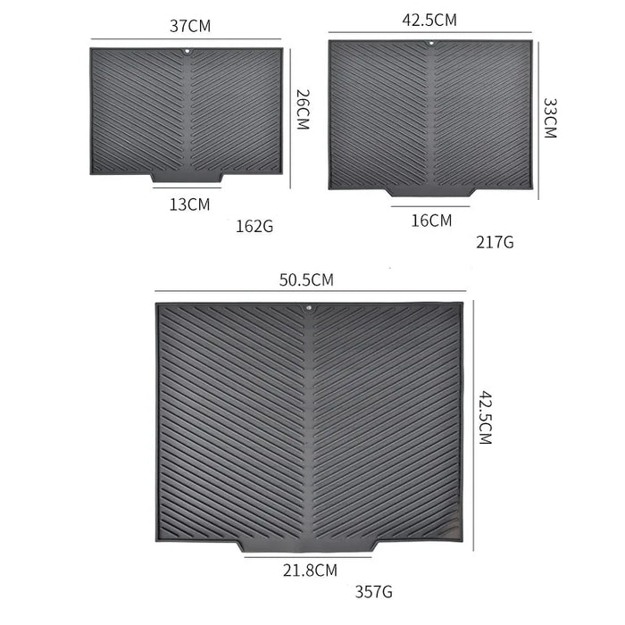 Silicone Drying Mat & Anti-Scald Coaster — Non-Slip Rectangle Dish Drainer