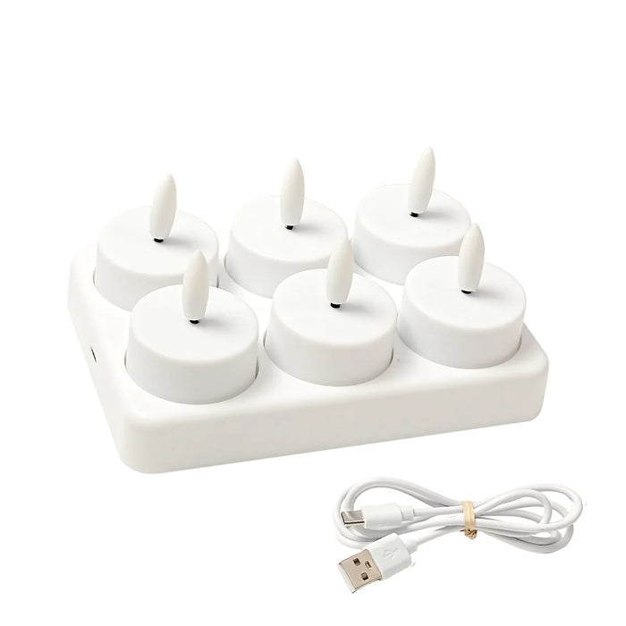 Rechargeable Flameless LED Tea Lights with Remote & Timer — 3D Flicker
