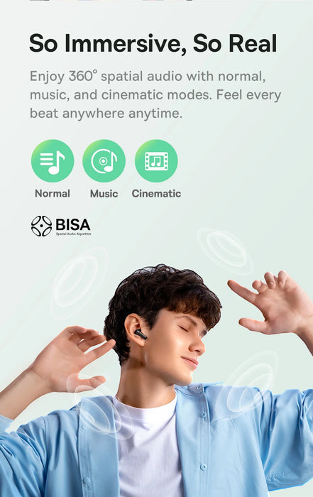 Baseus E Series – ANC True Wireless Earbuds, 12mm SuperBass, Bluetooth 6.0
