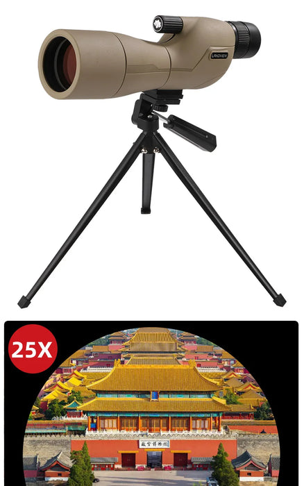 25–75x60 Spotting Scope — FMC BAK4 Optics, IPX6 Waterproof, Tripod & Phone Adapter