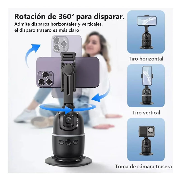 P03 AI 360° Face‑Tracking Selfie Gimbal with Light — Universal Smartphone Stabiliser