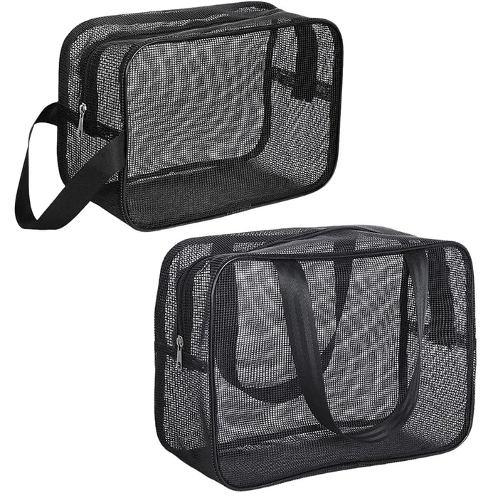 Mesh Toiletries Bag – Portable Shower Caddy & Cosmetic Organiser (S & M)