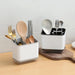 Double-Layer Cutlery Drainer with Detachable Chopstick Cage & Spoon Organiser