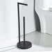 Stainless Steel Freestanding Toilet Roll Holder, Black – Standing Holder with 4‑Roll Storage