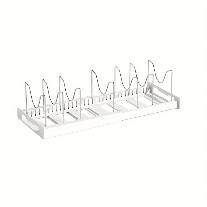 Expandable Kitchen Cabinet Pot Organiser Rack — Adjustable Divider for Pots & Pans