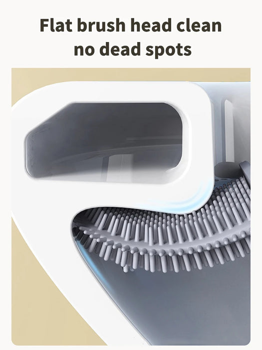 Wall-hanging Long-handle Toilet Brush with Silicone Head, 36×9×4 cm