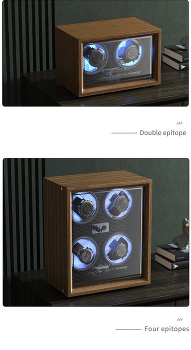 Wooden USB Watch Winder for Automatic Watches — Silent Mabuchi Motor