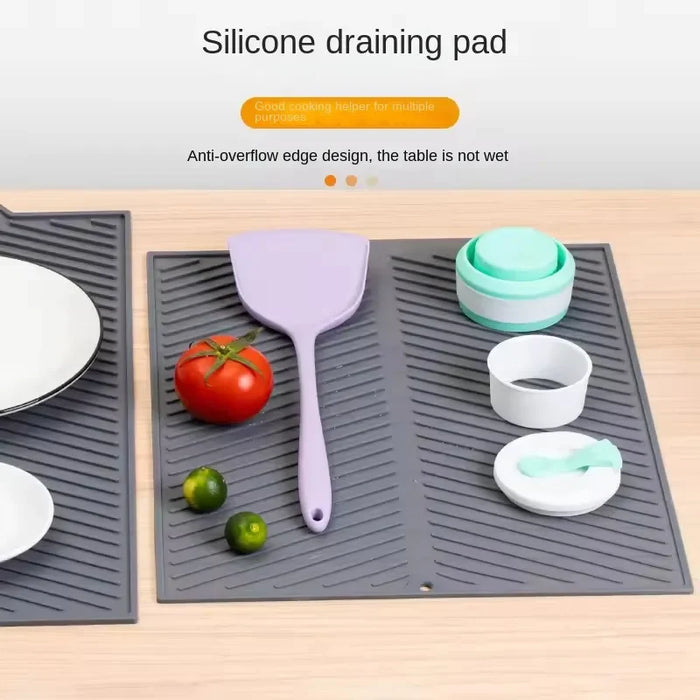 Silicone Drain & Drying Mat – Non‑Slip, Heat‑Resistant Dish Pad