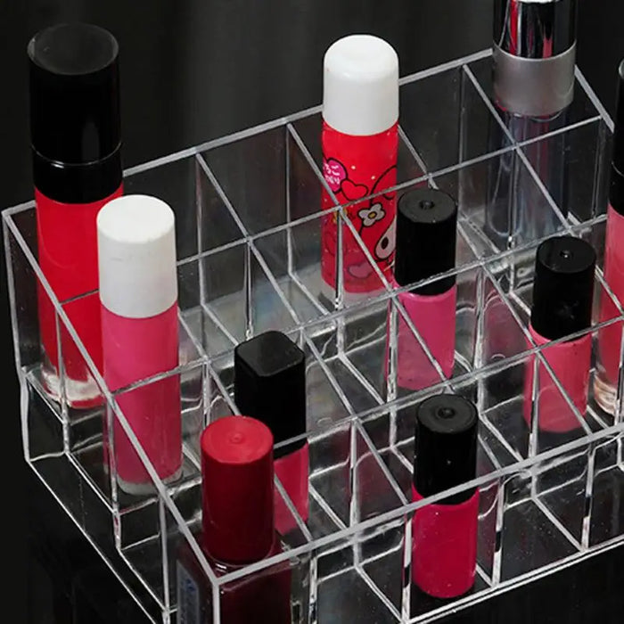 Acrylic 24-Grid Lipstick & Makeup Organiser Display Rack (Large)