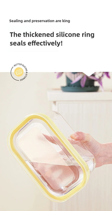 Airtight Butter Slicer & Keeper with Lid — Cutter and Fridge Storage Dish