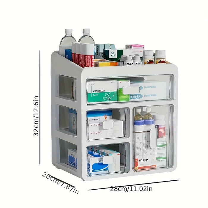 Drawer-style medicine organiser — large-capacity, multi-purpose storage