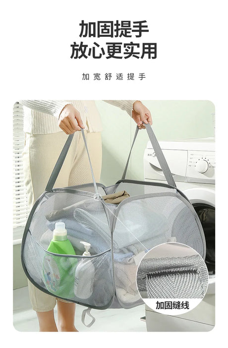 90 L Collapsible Laundry Basket – Pop‑Up Foldable Hamper with Reinforced Handles